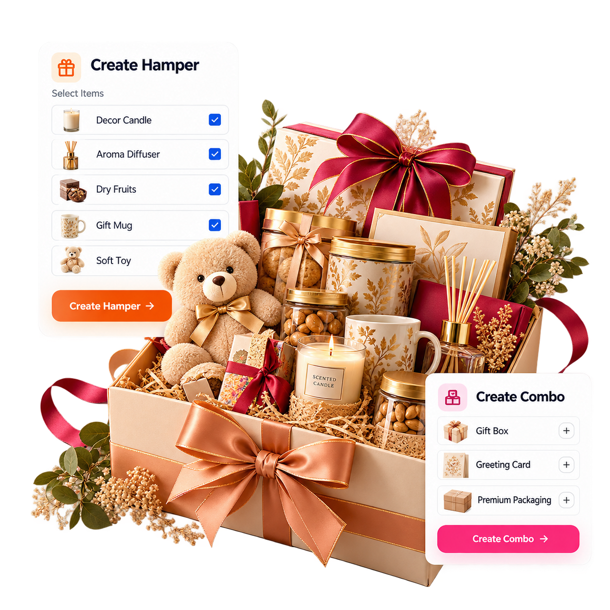 T7 ERP Hamper and Combo Billing interface mockup