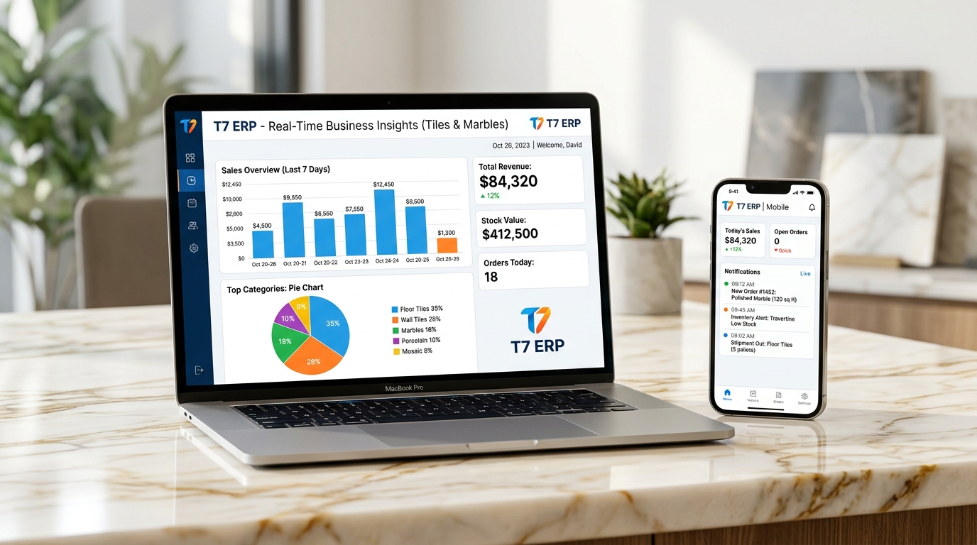 T7 ERP Tiles & Marbles Dashboard
